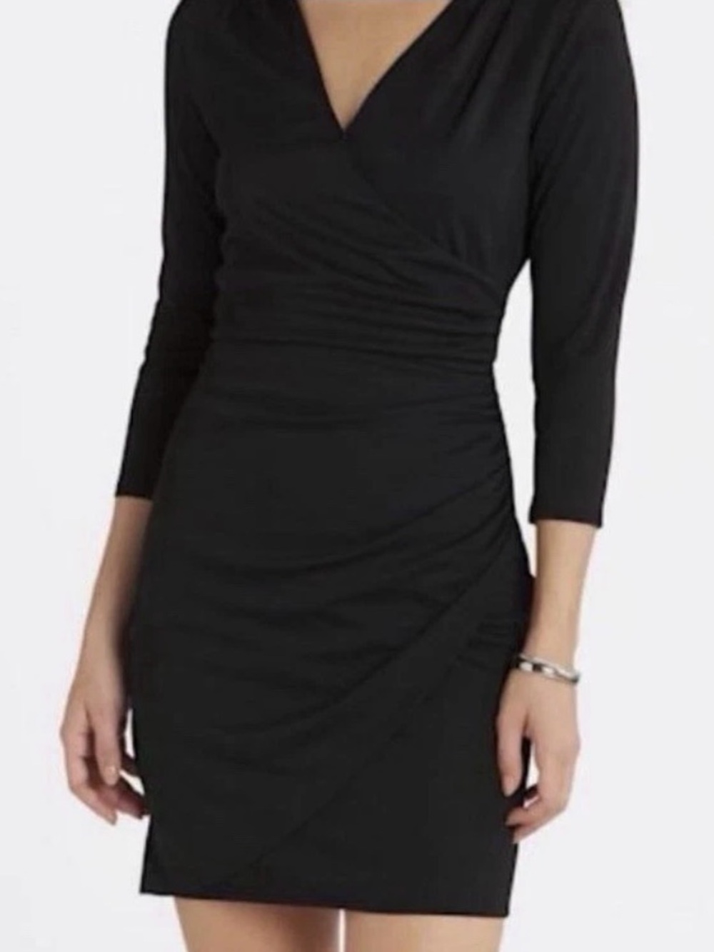 Classic Black Wrap-Style Women's Dress
